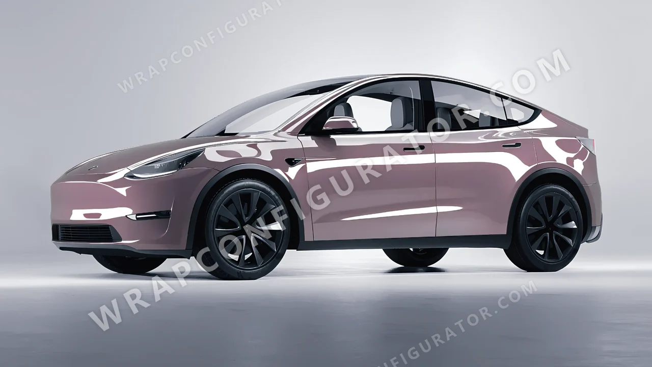 Purple Tesla Model Y 2020 wrapped in Inozetek Dynamic PPF Misty Purple DPPF707