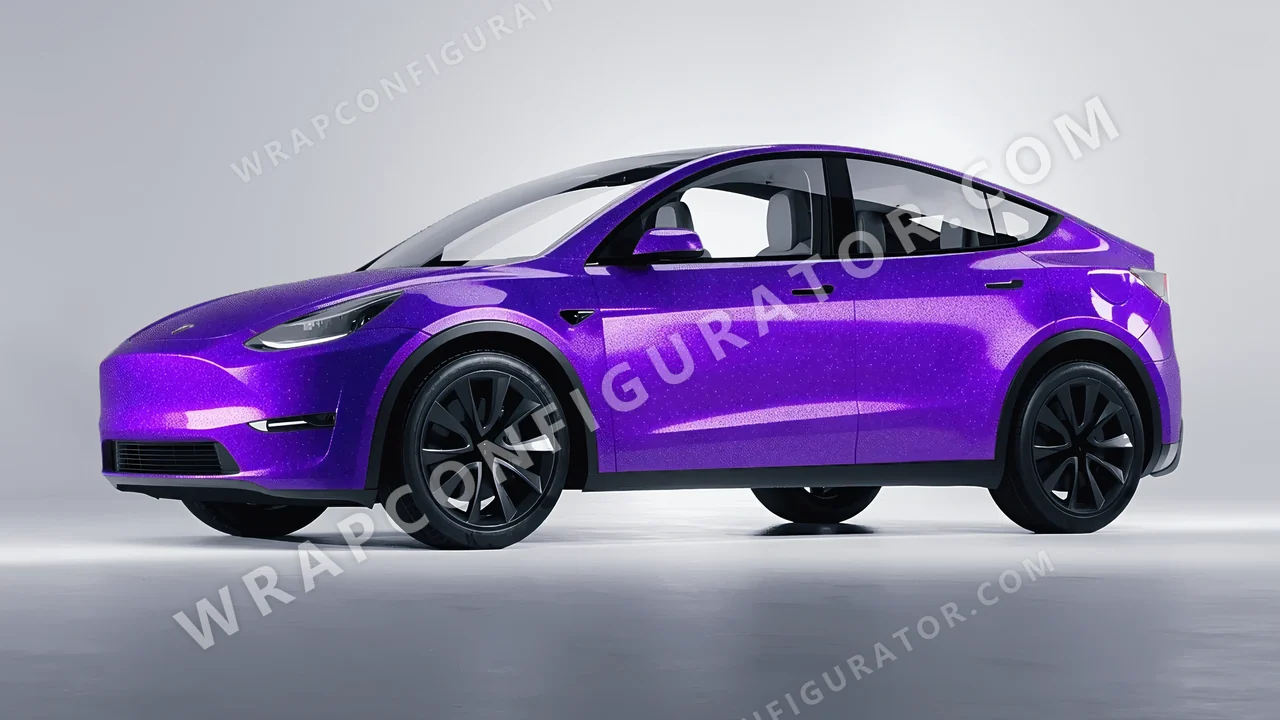 Purple Tesla Model Y 2020 wrapped in ORACAL Enchanted Violet 970RA-185G