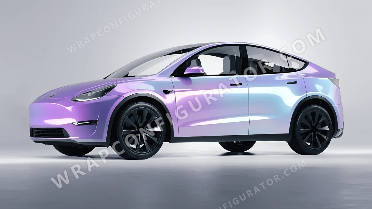 Purple Tesla Model Y 2020 wrapped in ORACAL Gloss Amethyst 970RA-316G