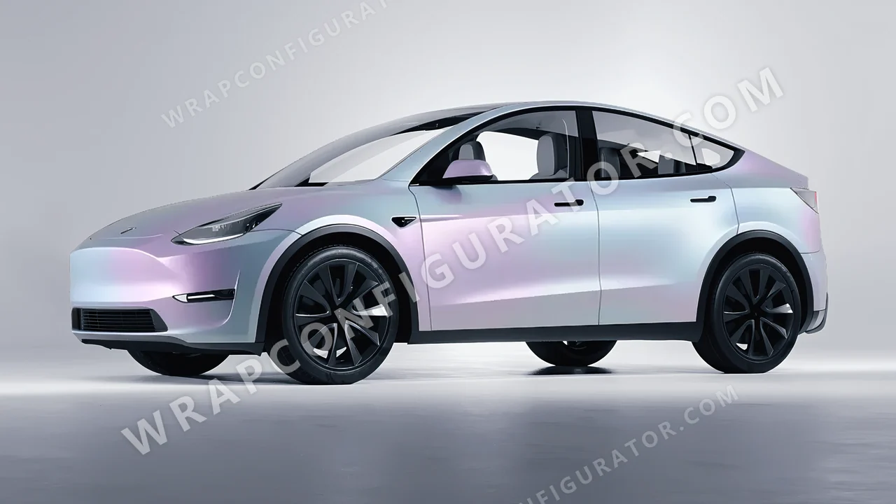 Purple Tesla Model Y 2020 wrapped in ORACAL Matt Amethyst 970RA-316M