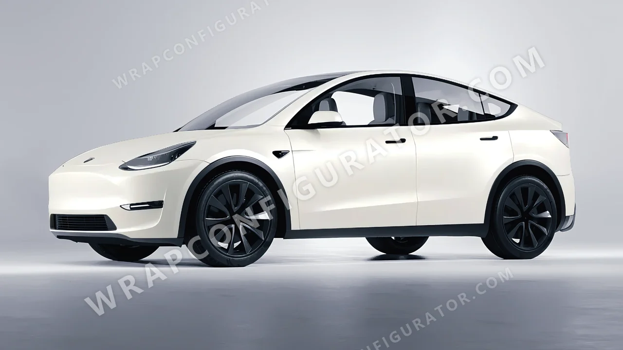 White Tesla Model Y 2020 wrapped in Colourshield PPF by HyperPro White MF14-P