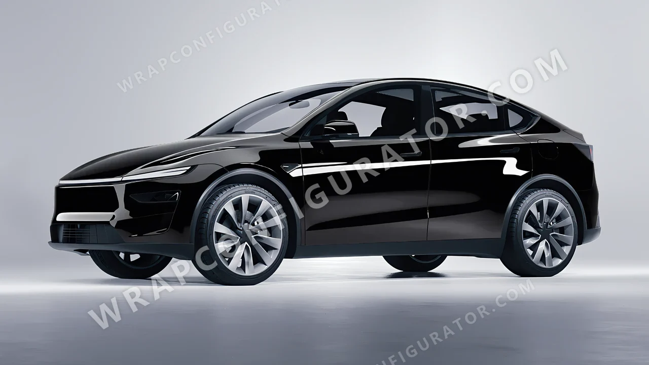 Black Tesla Model Y Juniper 2025 wrapped in 3M Black HG12