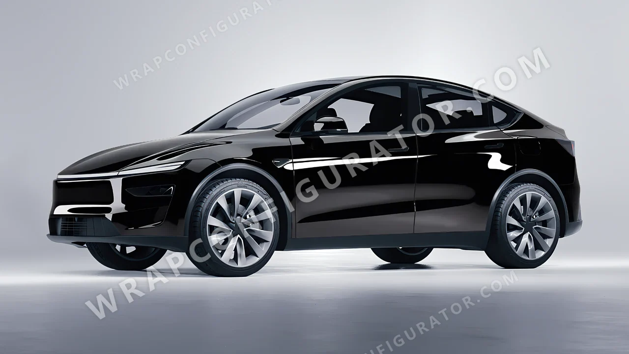 Black Tesla Model Y Juniper 2025 wrapped in 3M Black HG212