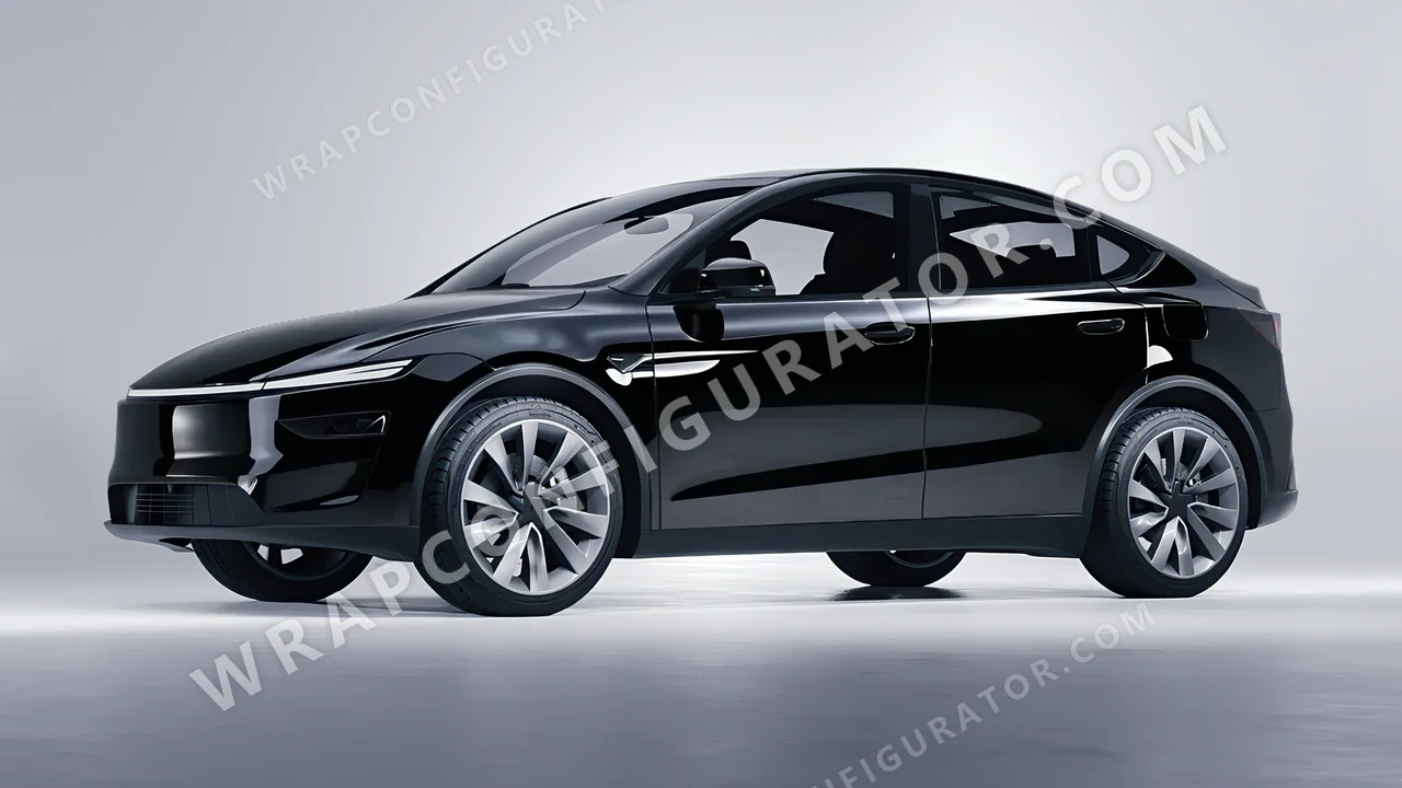 Black Tesla Model Y Juniper 2025 wrapped in 3M Gloss Black G12