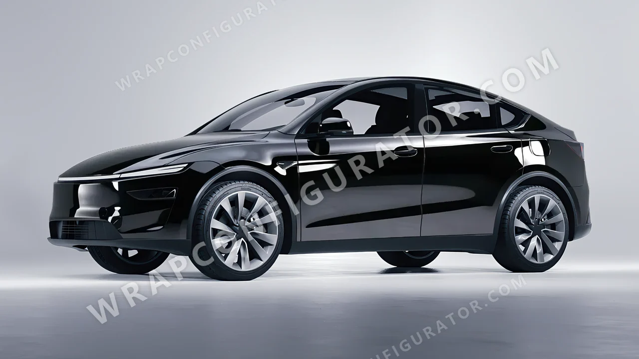 Black Tesla Model Y Juniper 2025 wrapped in 3M Gloss Black Metallic G212