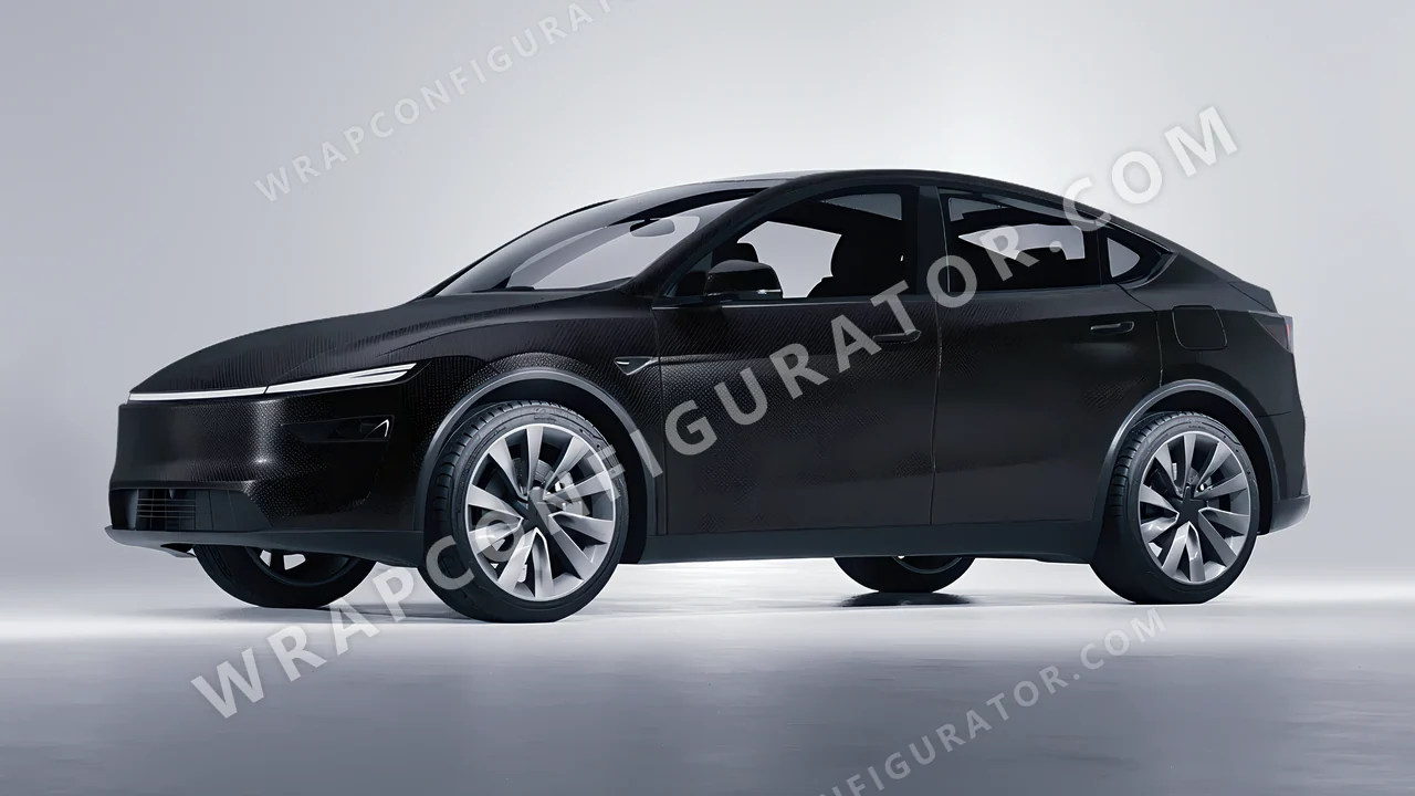 Black Tesla Model Y Juniper 2025 wrapped in 3M Matrix Black MX12