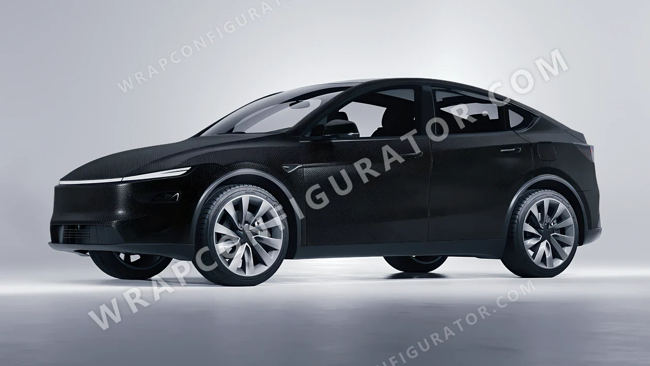 Black Tesla Model Y Juniper 2025 wrapped in 3M Shadow Black SB12