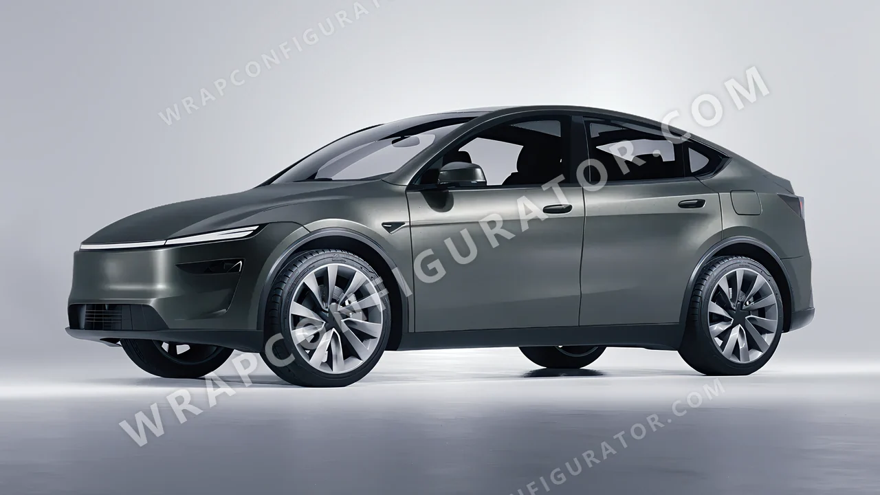 Black Tesla Model Y Juniper 2025 wrapped in Avery Dennison Black Rock Grey SW900-823-M