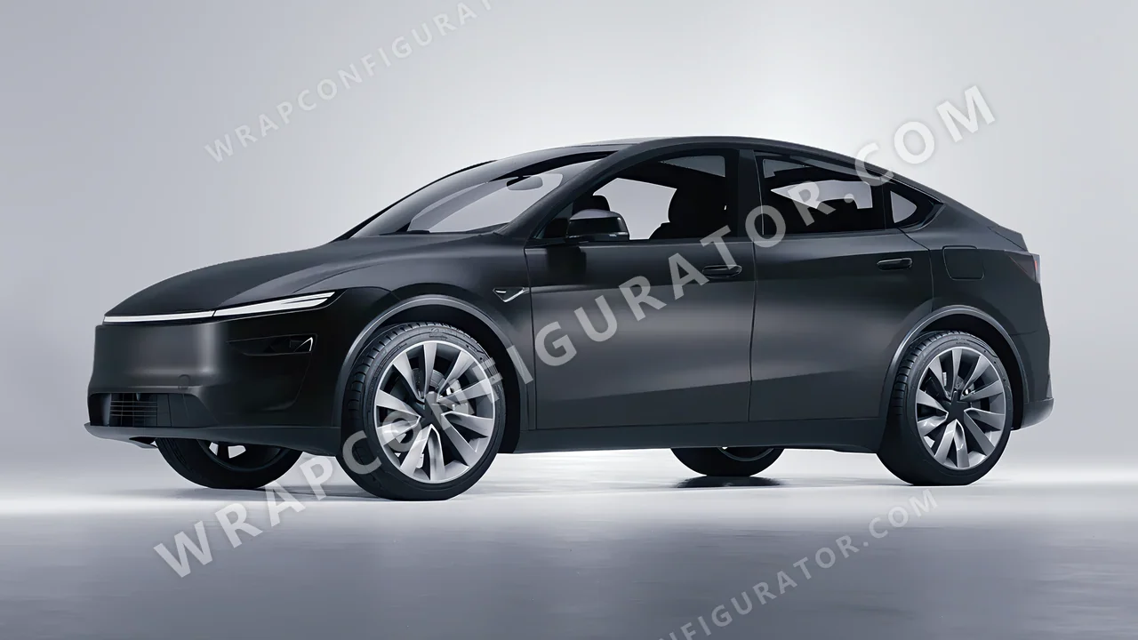 Black Tesla Model Y Juniper 2025 wrapped in Avery Dennison Black SW900-180-O