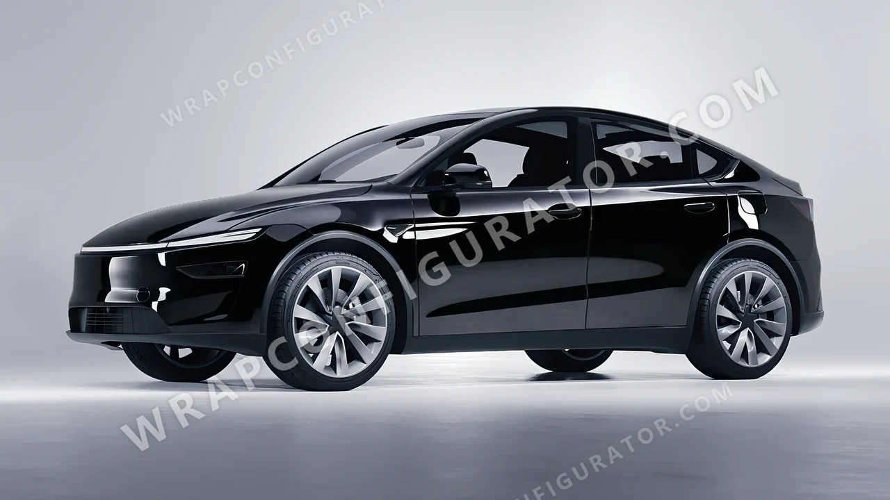 Black Tesla Model Y Juniper 2025 wrapped in Avery Dennison Black SW900-190-O