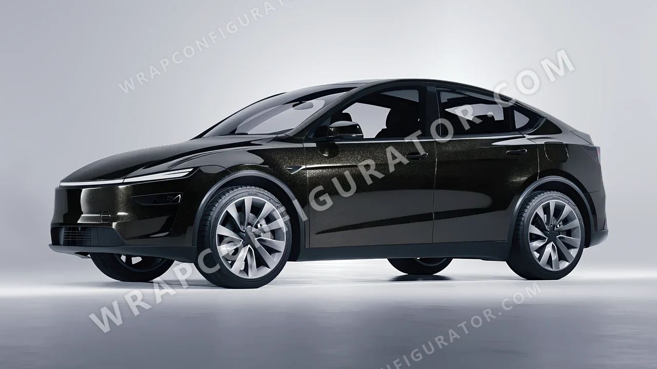 Black Tesla Model Y Juniper 2025 wrapped in Avery Dennison Black SW900-192-M