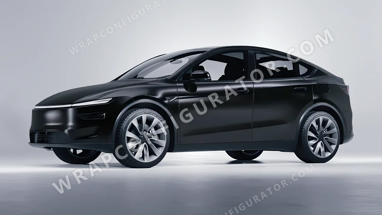 Black Tesla Model Y Juniper 2025 wrapped in Avery Dennison Black SW900-197-O
