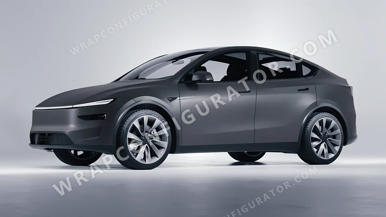 Black Tesla Model Y Juniper 2025 wrapped in KPMF Matt Magnetic Black K75551
