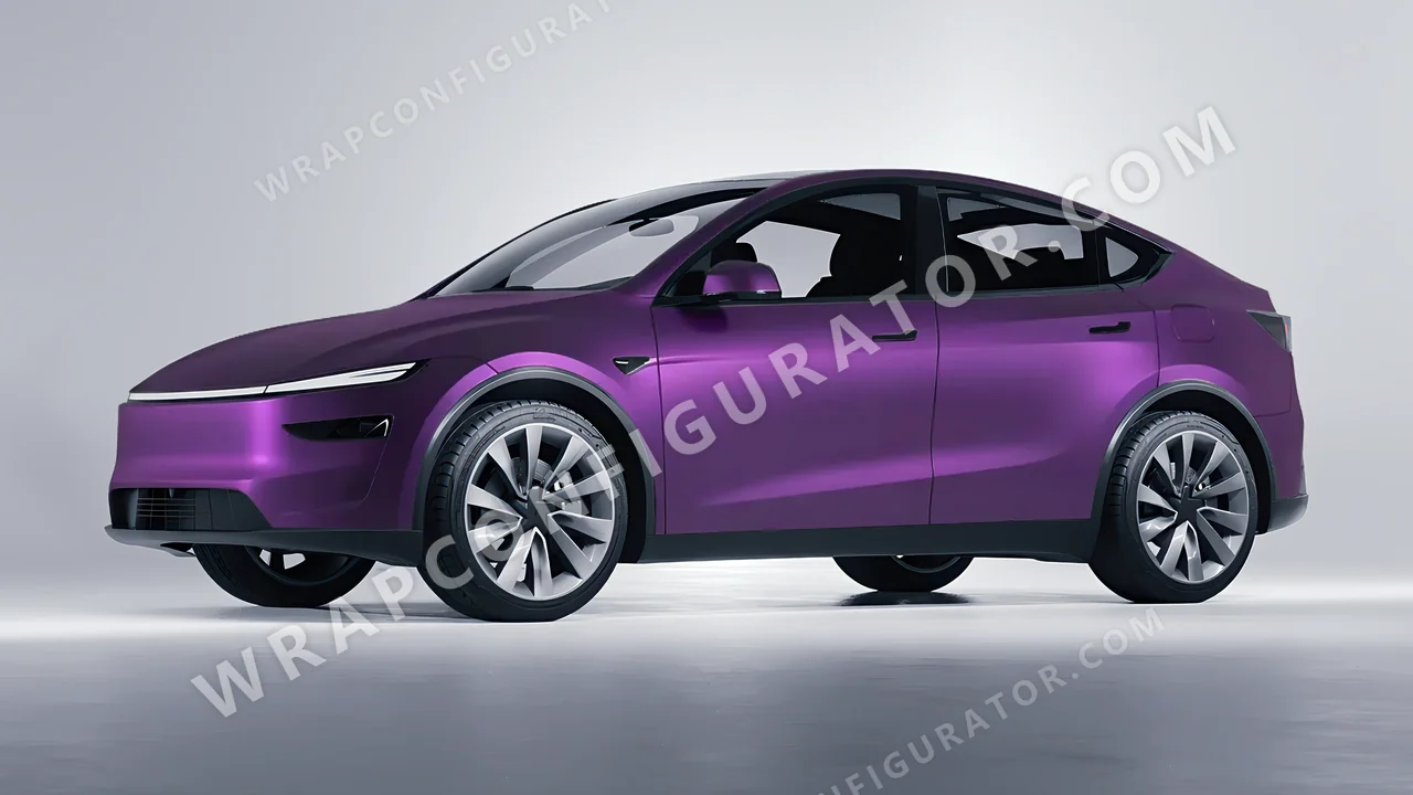 Black Tesla Model Y Juniper 2025 wrapped in KPMF Matt Purple Black Iridescent K75565