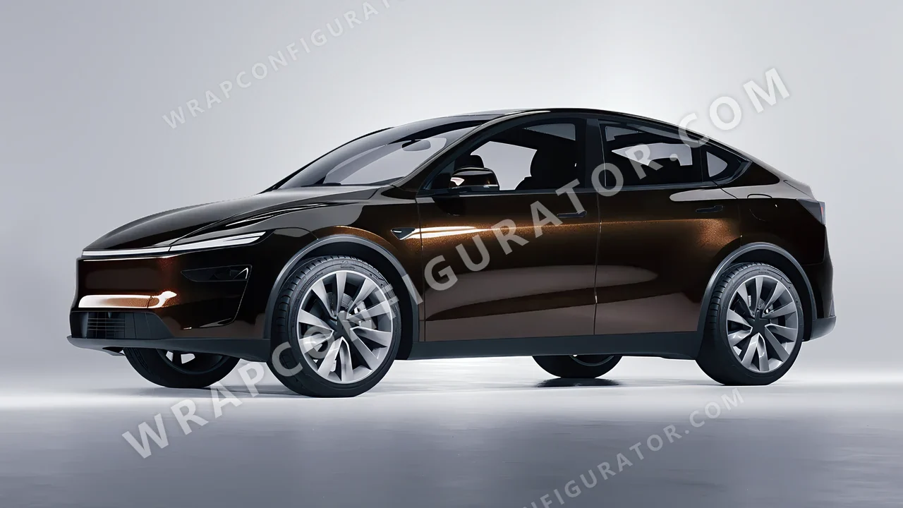 Black Tesla Model Y Juniper 2025 wrapped in KPMF Phantom Black K75448