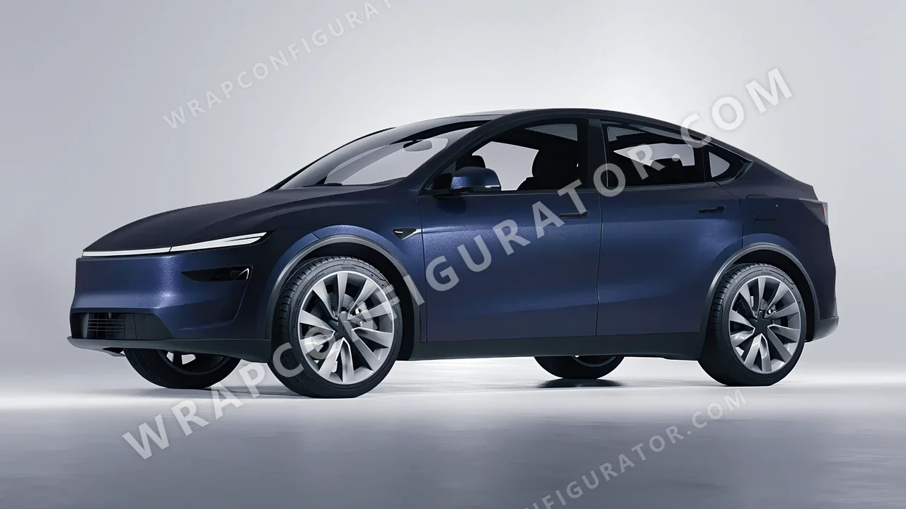 Black Tesla Model Y Juniper 2025 wrapped in ORACAL Moonlight 970RA-190M