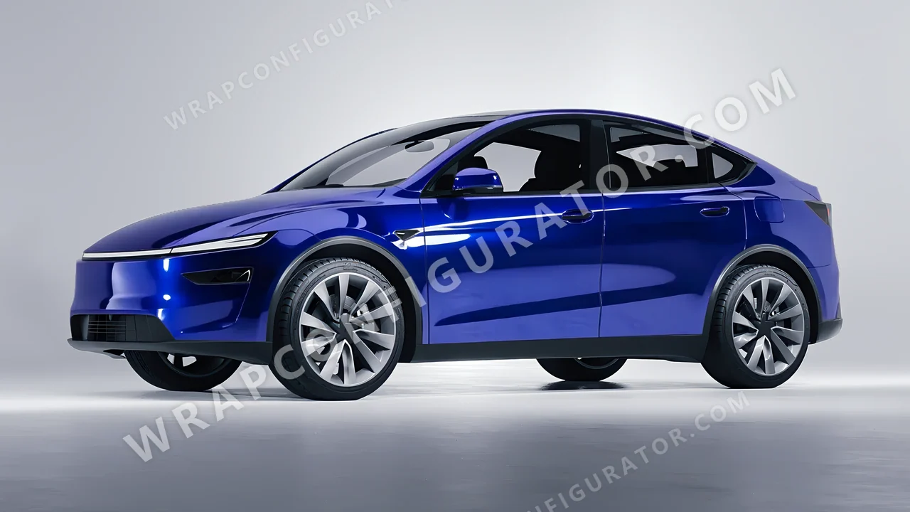 Blue Tesla Model Y Juniper 2025 wrapped in Avery Dennison Blue SF100-256-S