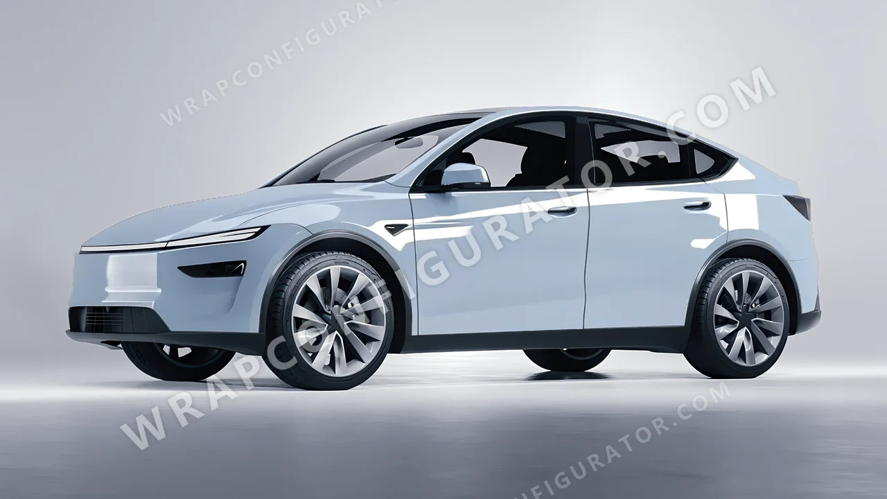 Blue Tesla Model Y Juniper 2025 wrapped in Avery Dennison Cloudy Blue SW900-656-O