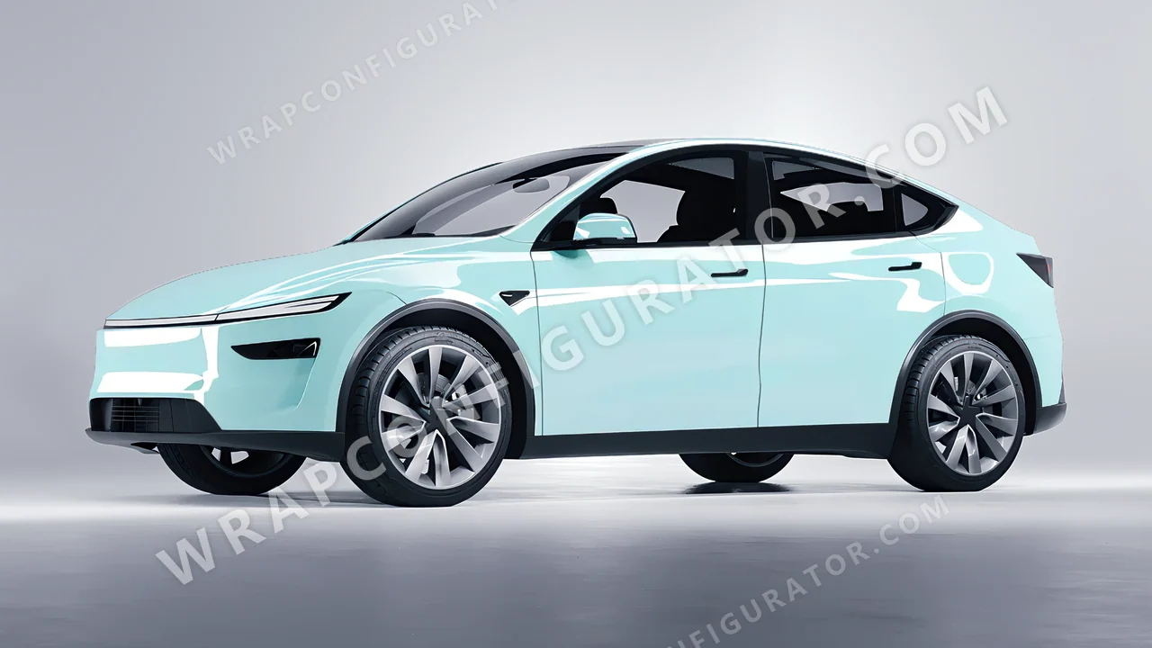 Blue Tesla Model Y Juniper 2025 wrapped in Colourshield PPF by HyperPro Baby Blue HGF29-P