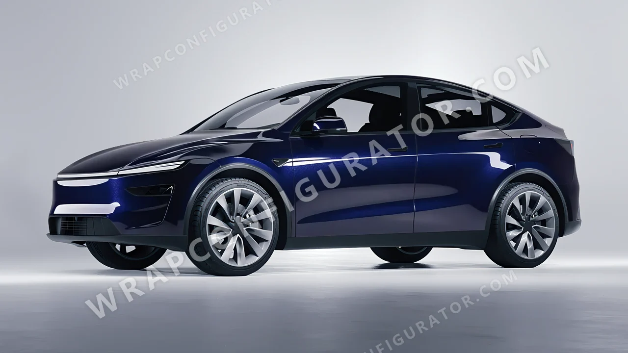 Blue Tesla Model Y Juniper 2025 wrapped in Colourshield PPF by HyperPro Cobalt Blue GAF46-P