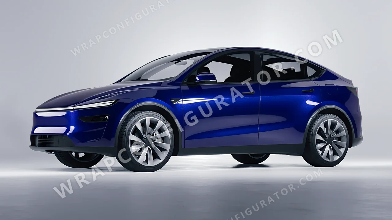 Blue Tesla Model Y Juniper 2025 wrapped in Colourshield PPF by HyperPro Deep Blue HGM72-P