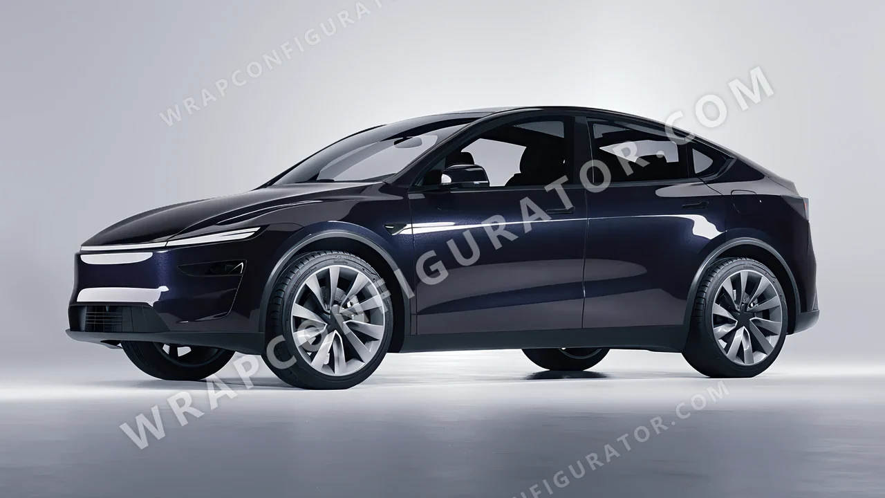 Blue Tesla Model Y Juniper 2025 wrapped in Colourshield PPF by HyperPro Gray/Blue GAF25-P
