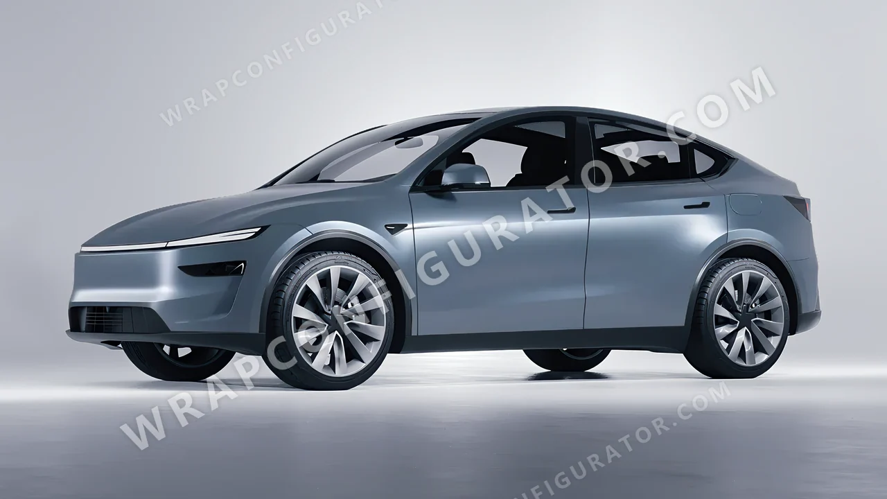 Blue Tesla Model Y Juniper 2025 wrapped in Colourshield PPF by HyperPro Gray/Blue SMF40-P