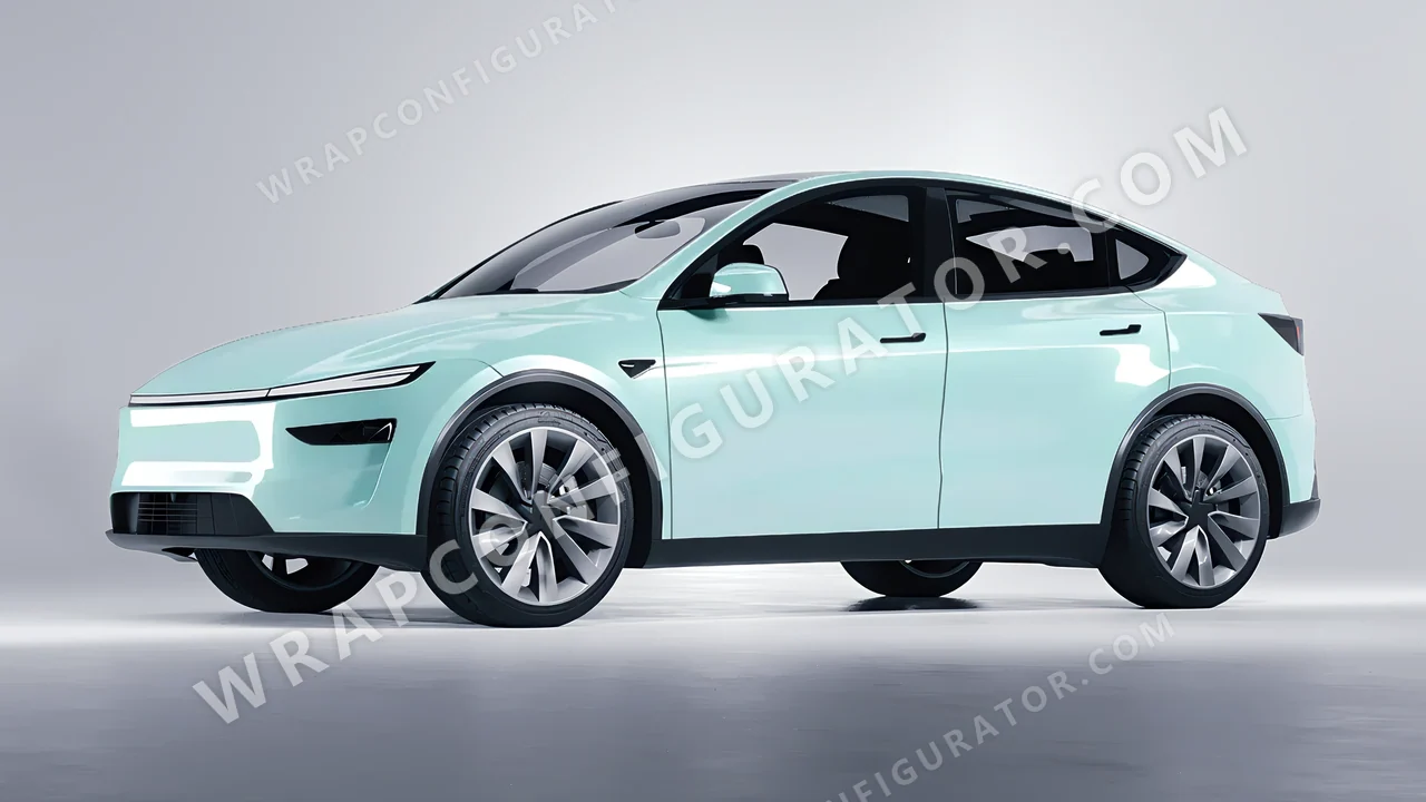 Blue Tesla Model Y Juniper 2025 wrapped in Colourshield PPF by HyperPro Ice Blue GAF49-P
