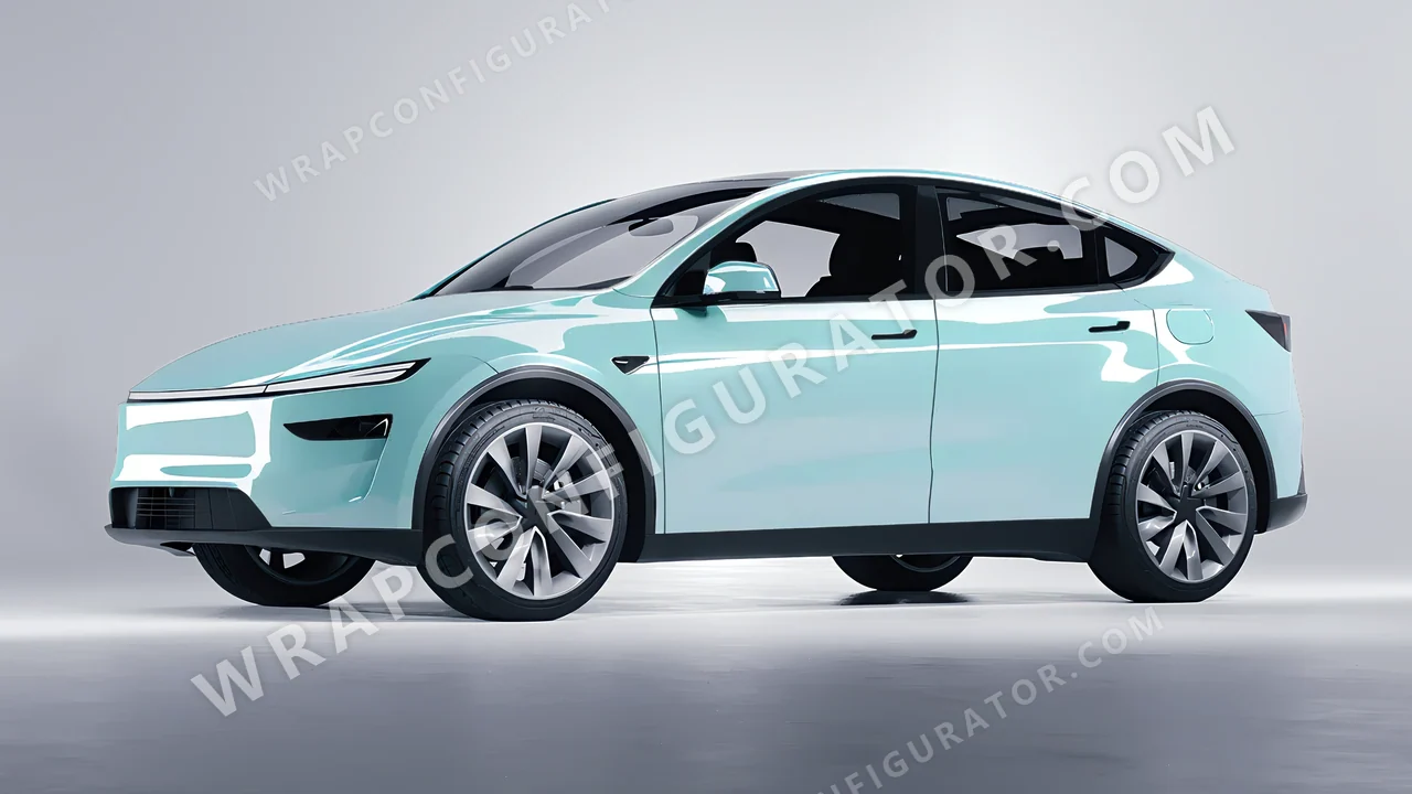 Blue Tesla Model Y Juniper 2025 wrapped in Colourshield PPF by HyperPro Light Blue HGF69-P