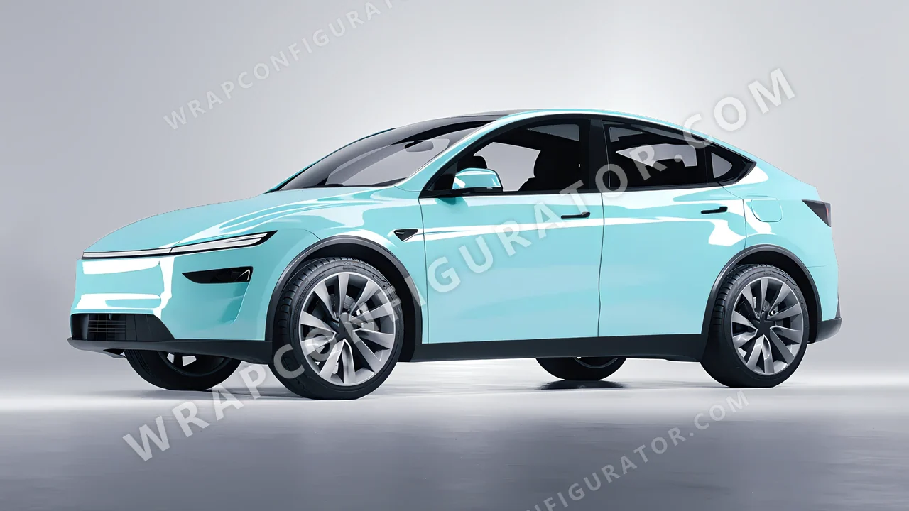 Blue Tesla Model Y Juniper 2025 wrapped in Colourshield PPF by HyperPro Sea Blue HGF04-P