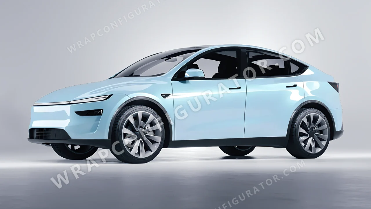 Blue Tesla Model Y Juniper 2025 wrapped in Inozetek Dynamic PPF Blue DPPF937