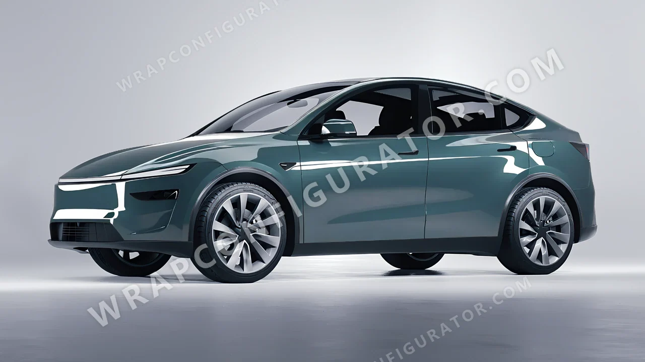Blue Tesla Model Y Juniper 2025 wrapped in Inozetek Dynamic PPF Copaze Blue CPZE101