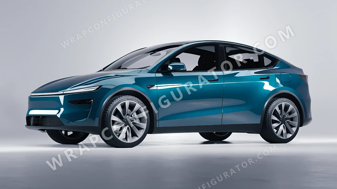 Blue Tesla Model Y Juniper 2025 wrapped in Inozetek Dynamic PPF Empire Blue EMC101