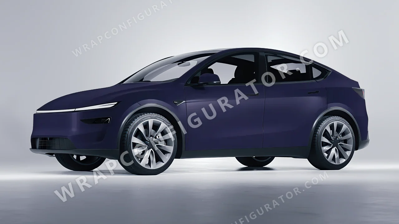 Blue Tesla Model Y Juniper 2025 wrapped in KPMF Matt Tempest Blue K75513