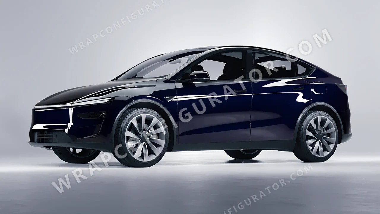 Blue Tesla Model Y Juniper 2025 wrapped in ORACAL Gt3 Blue 970RA-111G