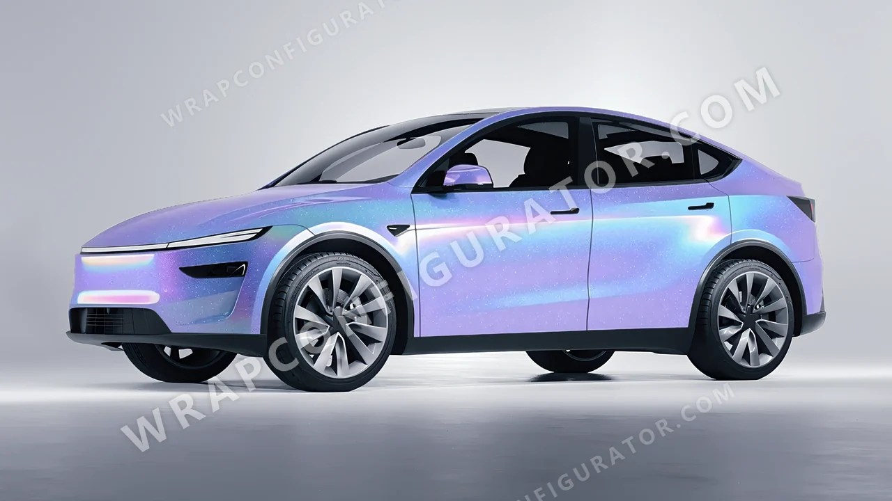 Blue Tesla Model Y Juniper 2025 wrapped in ORACAL Intergalactic Blue 970RA-155G