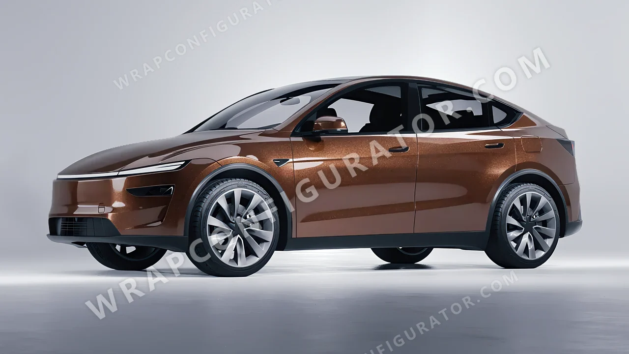 Brown Tesla Model Y Juniper 2025 wrapped in Avery Dennison Brown SW900-929-M