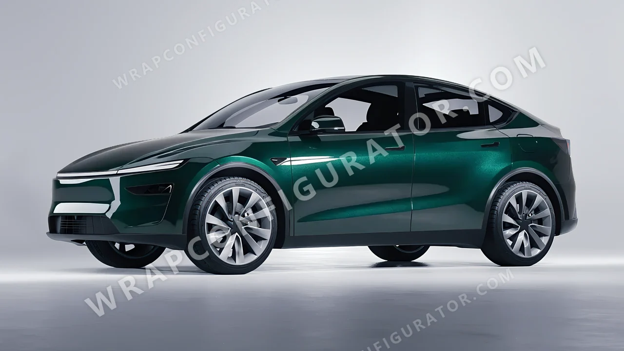 Green Tesla Model Y Juniper 2025 wrapped in Colourshield PPF by HyperPro Green HGM59-P