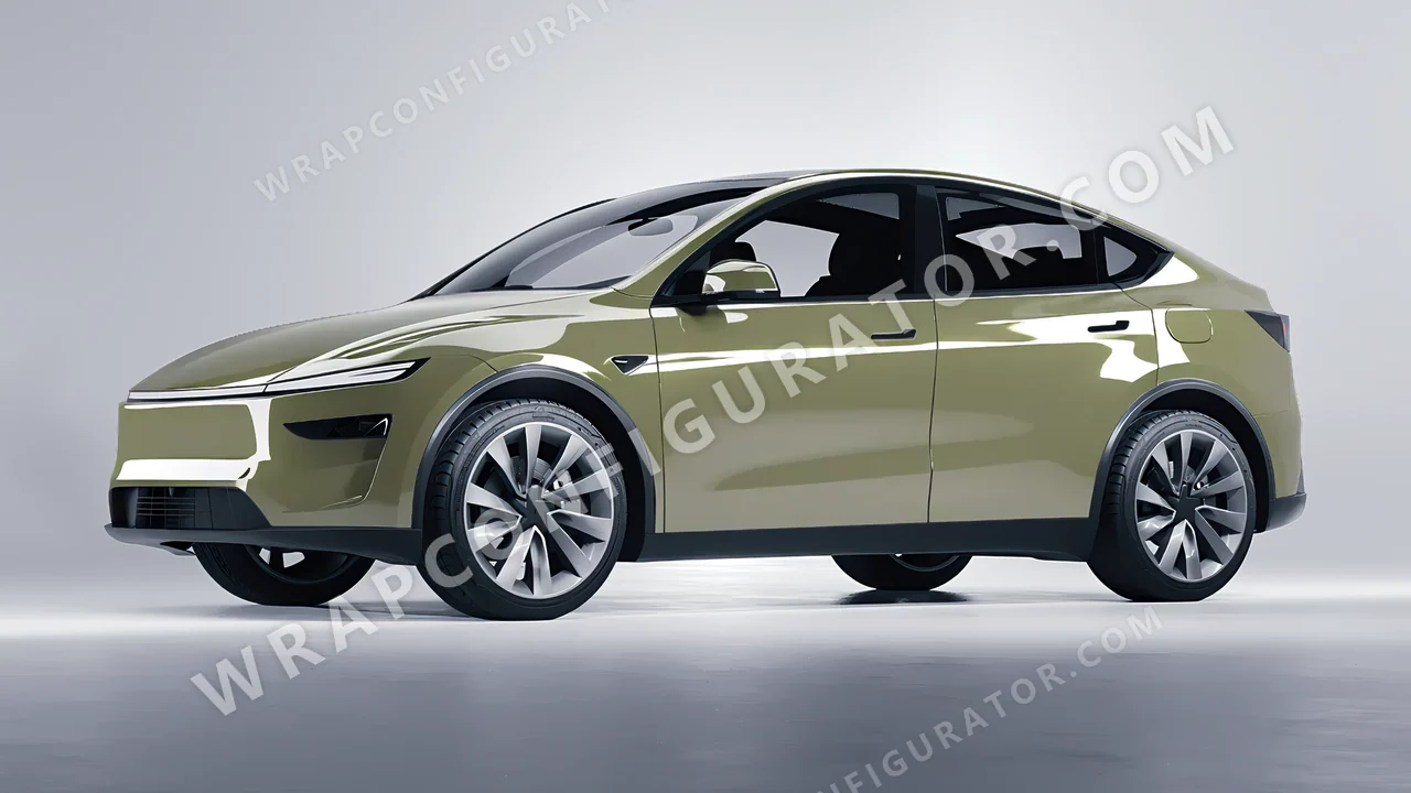 Green Tesla Model Y Juniper 2025 wrapped in Colourshield PPF by HyperPro Light Green HGF19-P