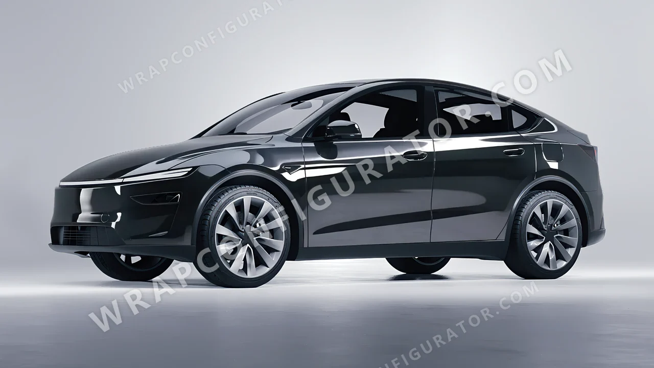 Grey Tesla Model Y Juniper 2025 wrapped in 3M Gloss Anthracite G201