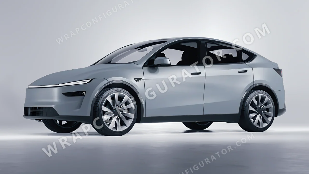Grey Tesla Model Y Juniper 2025 wrapped in 3M Matte Gray Aluminum M230