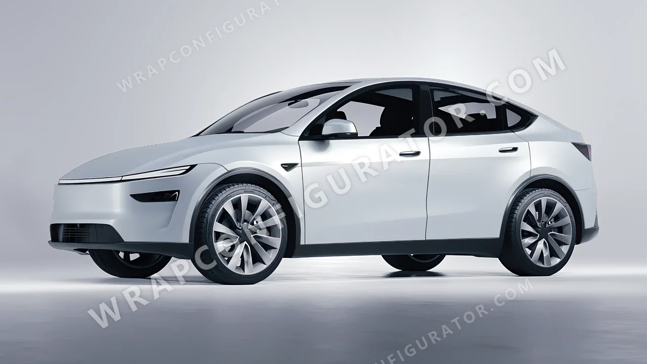 Grey Tesla Model Y Juniper 2025 wrapped in 3M Matte Silver M21