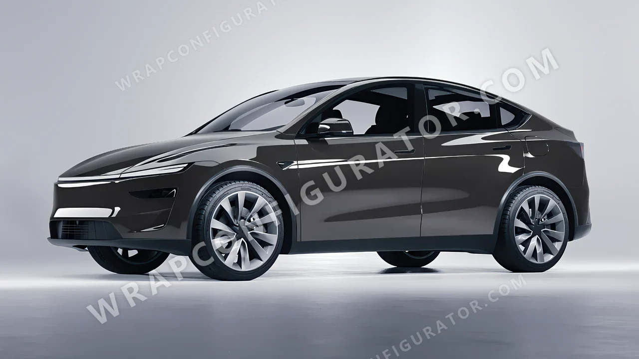 Grey Tesla Model Y Juniper 2025 wrapped in 3M Meteor Gray HG81