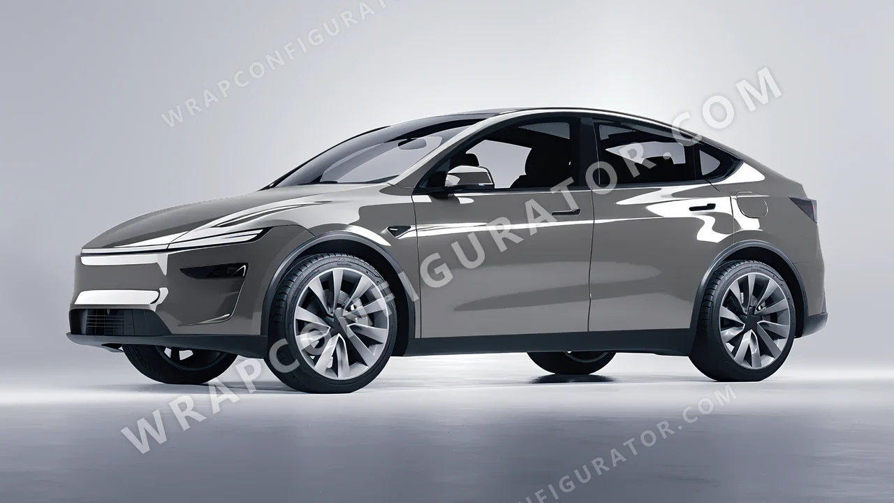 Grey Tesla Model Y Juniper 2025 wrapped in 3M Nardo Gray HG61