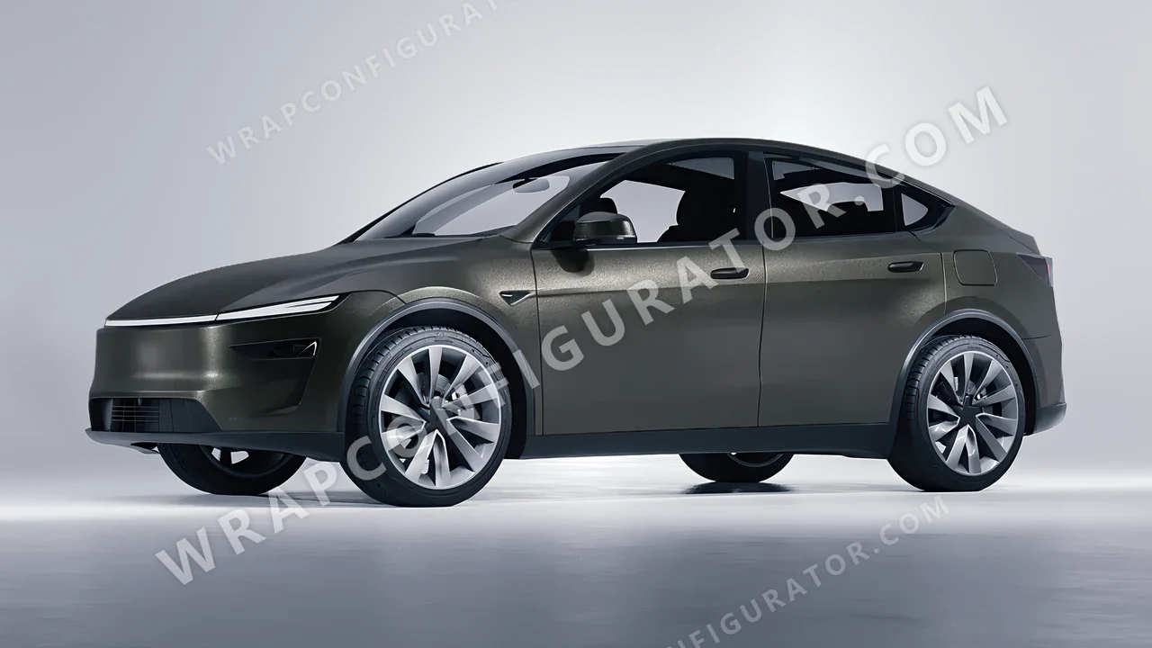 Grey Tesla Model Y Juniper 2025 wrapped in Avery Dennison Charcoal SW900-845-M