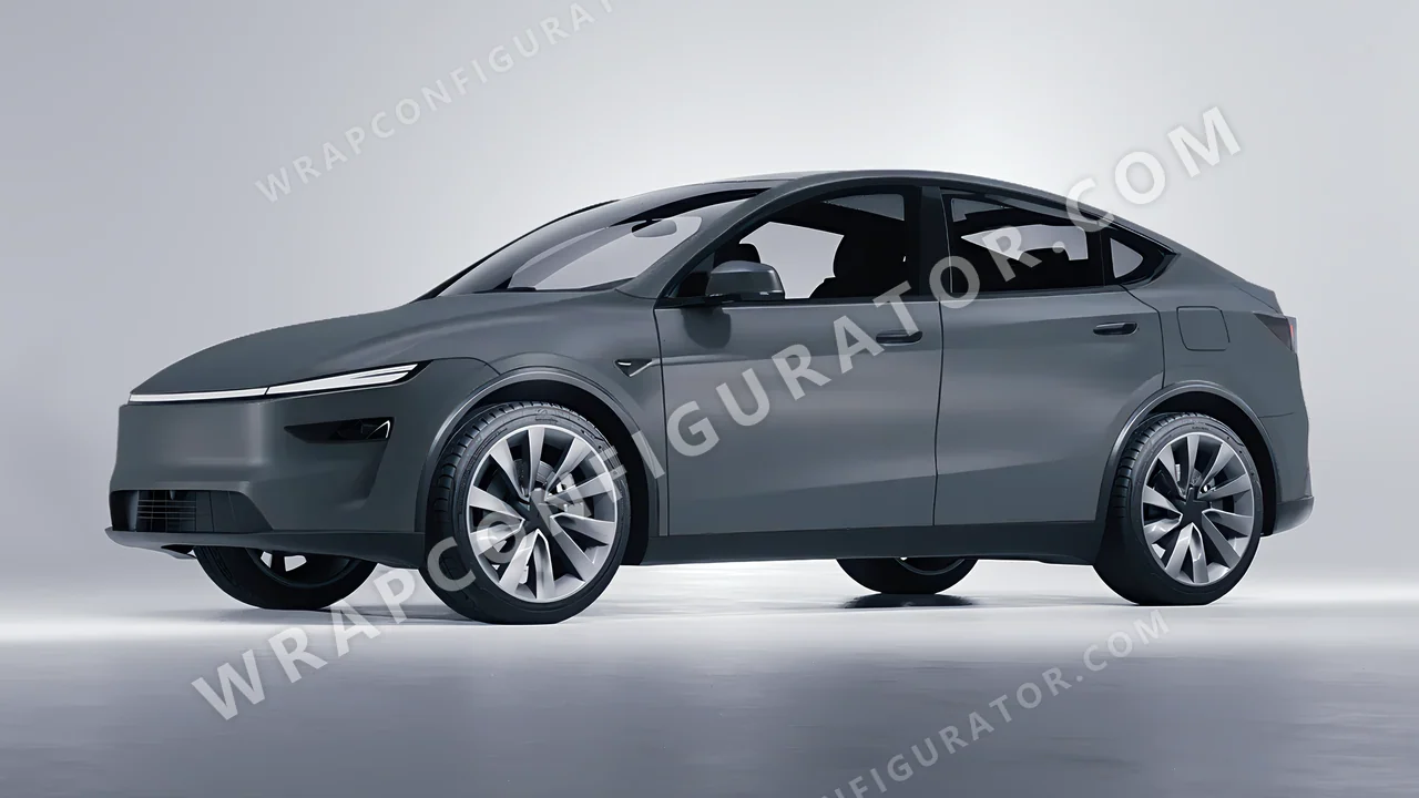 Grey Tesla Model Y Juniper 2025 wrapped in Avery Dennison Dark Grey SW900-856-O