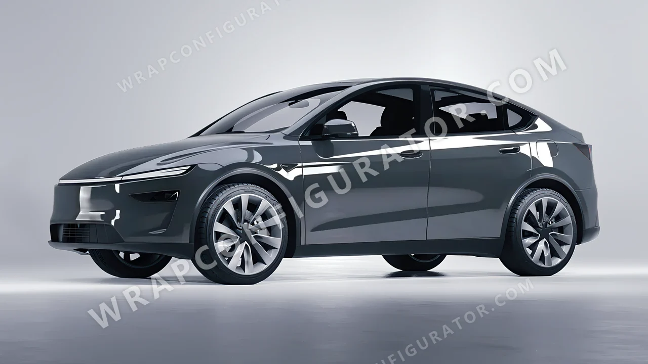 Grey Tesla Model Y Juniper 2025 wrapped in Avery Dennison Dark Grey SW900-865-O