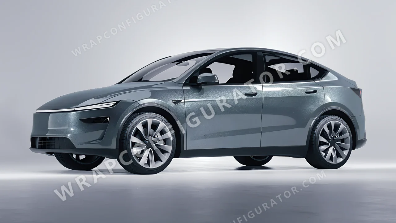 Grey Tesla Model Y Juniper 2025 wrapped in Avery Dennison Pride Prismatic Grey SW900-879-M