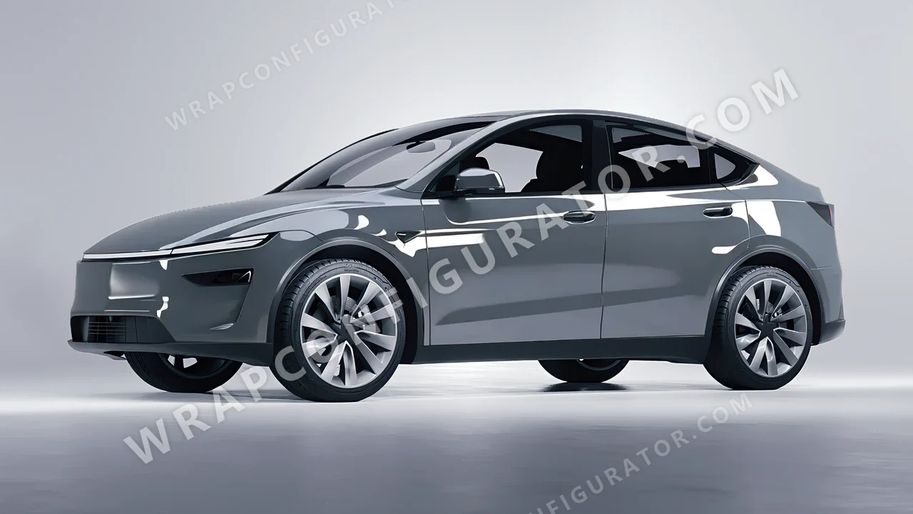 Grey Tesla Model Y Juniper 2025 wrapped in Avery Dennison Rock Grey SW900-821-O