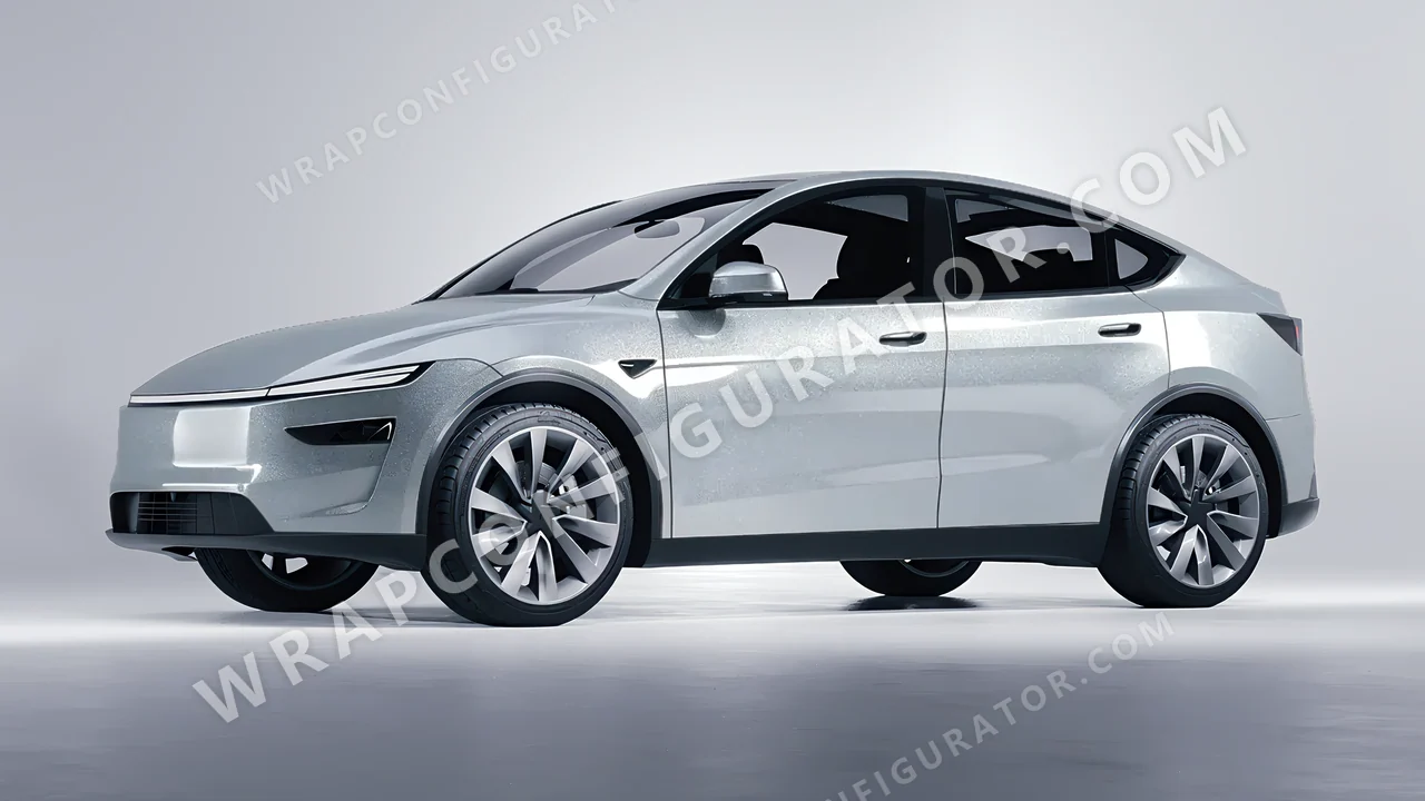 Grey Tesla Model Y Juniper 2025 wrapped in Avery Dennison Silver SW900-803-M